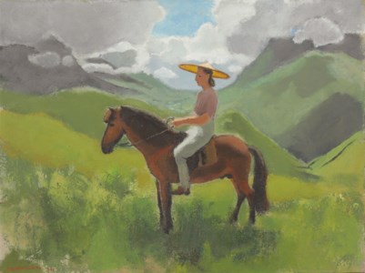Portrait of Alix Ayme on Horseback