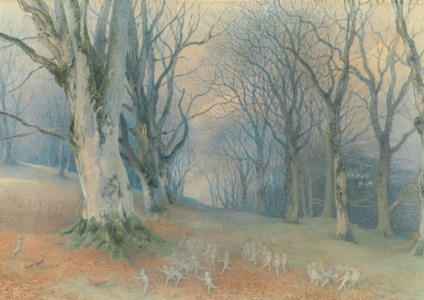 Fairies and red-squirrels in a forest
