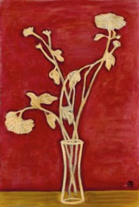 Sanyu, Vase de Chrysanthè mes sur une table jaune (Vase of Chrysanthemums on a Yellow Table)