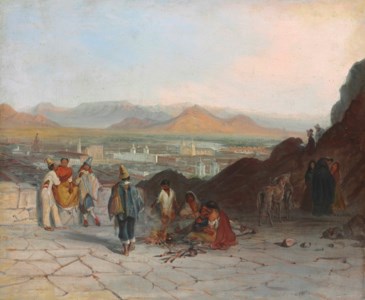 Vista de Santiago desde el cerro Santa Lucía hacia el oriente