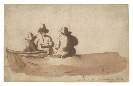 Three men in a boat
