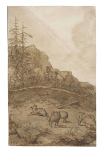 Sheep on a mountainside