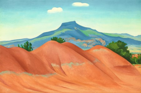 Georgia O'Keeffe, Red Hills with Pedernal, White Clouds