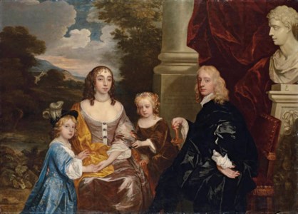 The Carnarvon Family: Group portrait of Charles Dormer, 2nd Earl of Carnarvon (1632-1709), his wife Elizabeth, née the Hon. Elizabeth Capel, and their children Charles, Viscount Ascott (1652-before 1673) and Elizabeth, later Elizabeth Stanhope, Countess of Chesterfield (1653-1677)