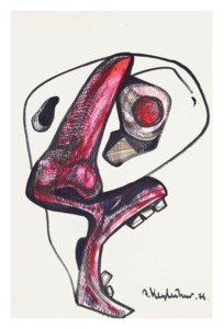 Face; Figure; and Composition with barbed wire