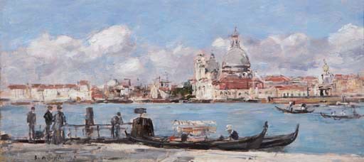Eugène Boudin, Venise. La salute et la douane. La giudecca au fond. Vue prise du grand canal