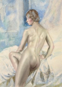 Nude with her head turned