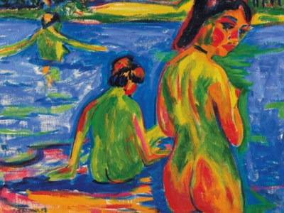 Ernst Ludwig Kirchner, Im See badende Mädchen, Moritzburg