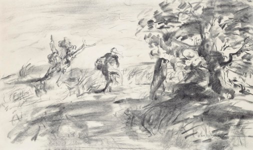 Girl walking home in the wind