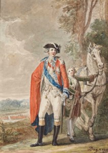Le comte d'Artois en uniforme (1757-1836), un valet tenant son cheval