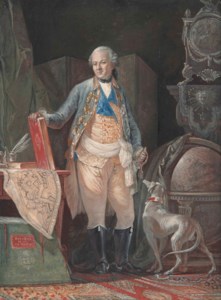 Portrait de Jean-Baptiste Vaquette de Gribeauval (1715-1789) avec son chien