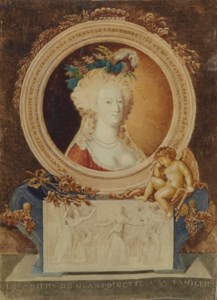 Portrait de Marie-Antoinette dans un médaillon