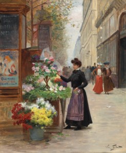 Florist on a Paris boulevard