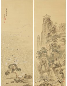 Horaisan (Mount Penglai) and Cranes