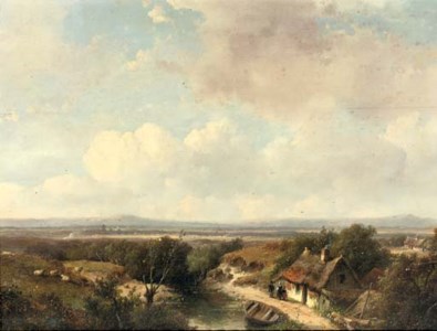 A panoramic landscape in summer