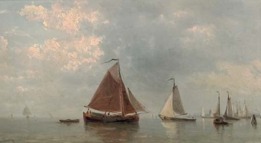 Sailing vessels on a calm