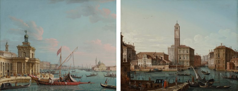 Venice with the Punta della Dogana, looking East towards the Doge's Palace; and Venice with the Grand Canal, S. Geremia and the entrance to the Cannaregio