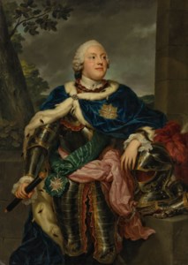 Portrait of Friedrich Christian, Prince of Saxony (1722-1763), three-quarter-length, in armour, with an ermine lined mantle and the sash and star of the Order of the White Eagle
