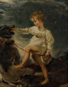 Portrait of William Lock (1804-1832), as a child, full-length, with a dog