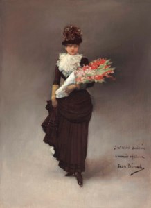 Jeune femme au bouquet de fleurs