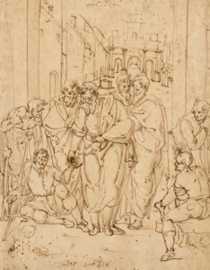 Peter and John healing a cripple at the Gate of the Temple