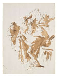 An angel addressing the three Magi