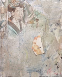 Vandalized mural, Dunhuang