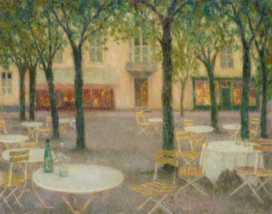 Henri Le Sidaner, La Place des buveurs d'eau, Aix-les-Bains