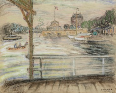 A view of the Amstel with the Amstel Hotel in the distance, Amsterdam