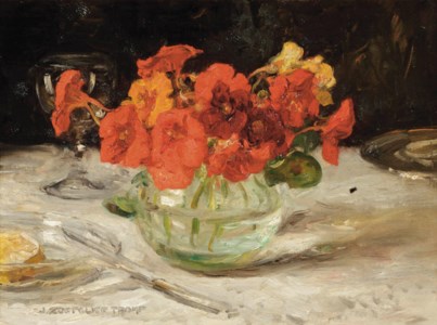 A still life with Indian cress