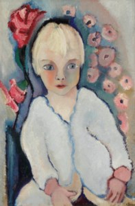 Portrait of a child in white