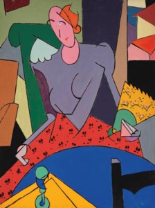 Donna alla poltrona verde