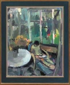 Reading in the conservatory