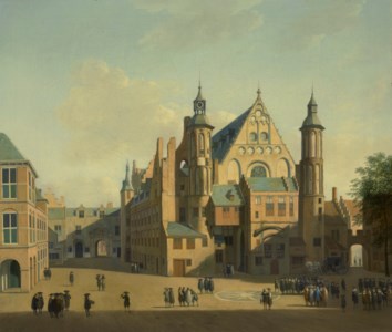 The courtyard of the Binnenhof with the Ridderzaal, The Hague
