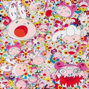 Takashi Murakami, New day: Kaikai and Kiki, Faces All-Over