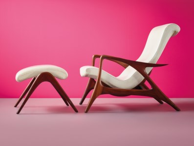 'CONTOUR', A LOUNGE CHAIR AND OTTOMAN, DESIGNED 1954
