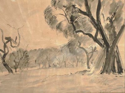 Paysage aux arbres