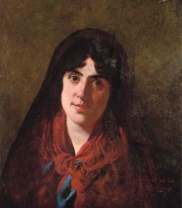 Portrait of an Italian girl in traditional dress