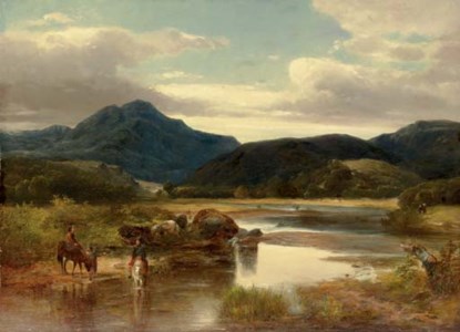 Horse Riders by a River; Scottish Countryside: Two Works