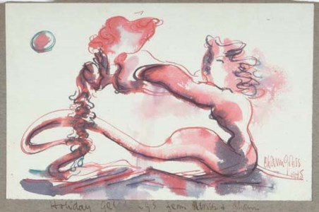Holiday Card; together with two companion drawings