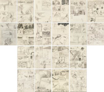 Dream Drawing (I Was On The Freeway Near Calstate...) signed, inscribed and dated 'Jim Shaw 93.5' (on the reverse) graphite on paper 11¾ x 8 7/8 in. (30 x 22.6 cm.) Drawn in 1993. Dream Drawing (A Russian Solider At The End Of WWII...) signed, inscribed and dated 'Jim Shaw 93' (on the reverse) graphite on paper 11¾ x 8 7/8 in. (30 x 22.6 cm.) Drawn in 1993. Dream Drawing (I'm Walking Down A Suburban Street) signed, inscribed and dated 'Jim Shaw 93' (on the reverse) graphite on paper 11¾ x 8 7/8 in. (30 x 22.6 cm.) Drawn in 1993. Dream Drawing (George Bush & Lyndon Johnson Argue...) signed, inscribed and dated 'Jim Shaw 93' (on the reverse) graphite on paper 11¾ x 8 7/8 in. (30 x 22.6 cm.) Drawn in 1993. Dream Drawing (In An Old Office We Saw Some Kind of Plant) inscribed and dated 'Jim Shaw 94' (on the reverse) graphite on paper 11¾ x 8 7/8 in. (30 x 22.6 cm.) Drawn in 1994. Dream Drawing (In San Francisco, To Get Out of The Rain...) signed, inscribed and dated 'Jim Shaw 94' (on the reverse) graphite on paper 11¾ x 8 7/8 in. (30 x 22.6 cm.) Drawn in 1994. Dream Drawing (I Was In The Office Of The Woman Mayor...) signed, inscribed and dated 'Jim Shaw 95' (on the reverse) graphite on paper 11¾ x 8 7/8 in (30 x 22.6 cm.) Drawn in 1995. Dream Drawing (I Was At A Buffet With A Lawyer Friend...) signed, inscribed and dated 'Jim Shaw 96' (on the reverse) graphite on paper 11¾ x 8 7/8 in. (30 x 22.6 cm.) Drawn in 1996. Dream Drawing (God Was Complaining To The Flash...) signed, inscribed and dated 'Jim Shaw 93' (on the reverse) graphite on paper 11¾ x 8 7/8 in. (30 x 22.6 cm.) Drawn in 1993. Dream Drawing (I Have A Refrigerator/Wardrobe...) signed, inscribed and dated 'Jim Shaw 93' (on the reverse) graphite on paper 11¾ x 8 7/8 in. (30 x 22.6 cm.) Drawn in 1993. Dream Drawing (My Dad Opens Up The Screen Door...) signed, inscribed and dated 'Jim Shaw 93 (DREAMED 92)' (on the reverse) graphite on paper 11¾ x 8 7/8 in. (30 x 22.6 cm.) Drawn in 1993. Dream Drawing (A Sexy Journalist and I Are Climbing Onto The Roof Rack Of A Helicopter...) signed, inscribed and dated 'Jim Shaw 93' (on the reverse) graphite on paper 11¾ x 8 7/8 in. (30 x 22.6 cm.) Drawn in 1993. Dream Drawing (I Was In A Marxist Dinner...) signed, inscribed and dated 'Jim Shaw 93' (on the reverse) graphite on paper 11¾ x 8 7/8 in. (30 x 22.6 cm.) Drawn in 1993. Dream Drawing (In Cleveland Perry Mason Finds A Man...) signed, inscribed and dated 'Jim Shaw 93' (on the reverse) graphite on paper 11¾ x 8 7/8 in. (30 x 22.6 cm.) Drawn in 1993. Dream Drawing (I Was Watching A 'Toys' Like Movie...) signed, inscribed and dated 'Jim Shaw 94' (on the reverse) graphite on paper 11¾ x 8 7/8 in (30 x 22.6 cm.) Drawn in 1994. Dream Drawing (I Was Crawling By The Garage...) signed, inscribed and dated 'Jim Shaw 94' (on the reverse) graphite on paper 11¾ x 8 7/8 in. (30 x 22.6 cm.) Drawn in 1994. Dream Drawing (We Helped My Dad Disperse Stuff In Midland...) signed, inscribed and dated 'Jim Shaw 96' (on the reverse) graphite on paper 11¾ x 8 7/8 in. (30 x 22.6 cm.) Drawn in 1996. Dream Drawing (I Was In A Thrift Shop And Found A Bass...) signed, inscribed and dated 'Jim Shaw 97' (on the reverse) graphite on paper 11¾ x 8 7/8 in. (30 x 22.6 cm.) Drawn in 1997. Dream Drawing (I Was In An All Male Barracks...) signed, inscribed and dated 'Jim Shaw 99' (on the reverse) graphite on paper 11¾ x 8 7/8 in. (30 x 22.6 cm.) Drawn in 1999. Dream Drawing (I Was Climbing The Stairs to Jennifer Pastor's Sudio...) signed, inscribed and dated 'Jim Shaw 00' (on the reverse) graphite on paper 11¾ x 8 7/8 (30 x 22.6 cm.) Drawn in 2000. Provenance: Patrick Painter Inc., Santa Monica (20)
