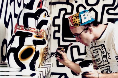 Keith Haring at the Pop Shop, c. 1985