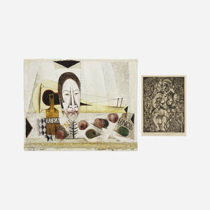 Still Life with Mask #3; Village Fortune Teller (two works)
