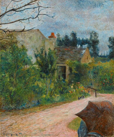 Le Jardin de Pissarro, quai du Pothuis à Pontoise - recto; Deux esquisses d'autoportrait - verso