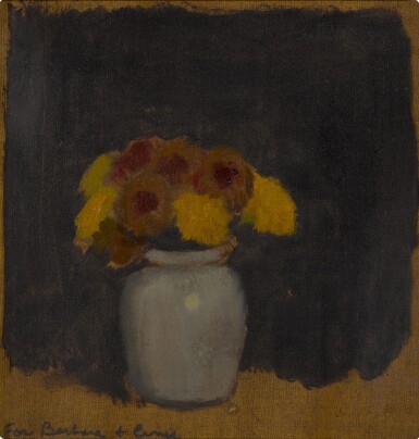 Flowers in a Blue Vase
