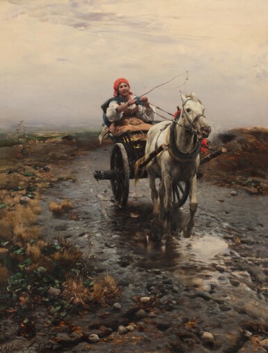 Peasant Riding a Cart 