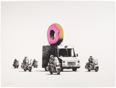 Banksy & Eine, Hand Finished Donuts (Strawberry)