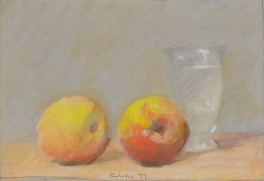 Two Peaches and Glass