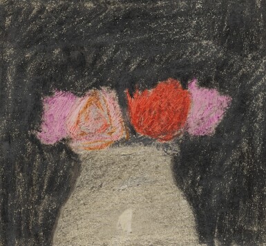 Red and Pink Roses in a White Vase