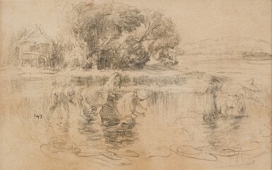 Planting Rice | 栽種稻米的草圖